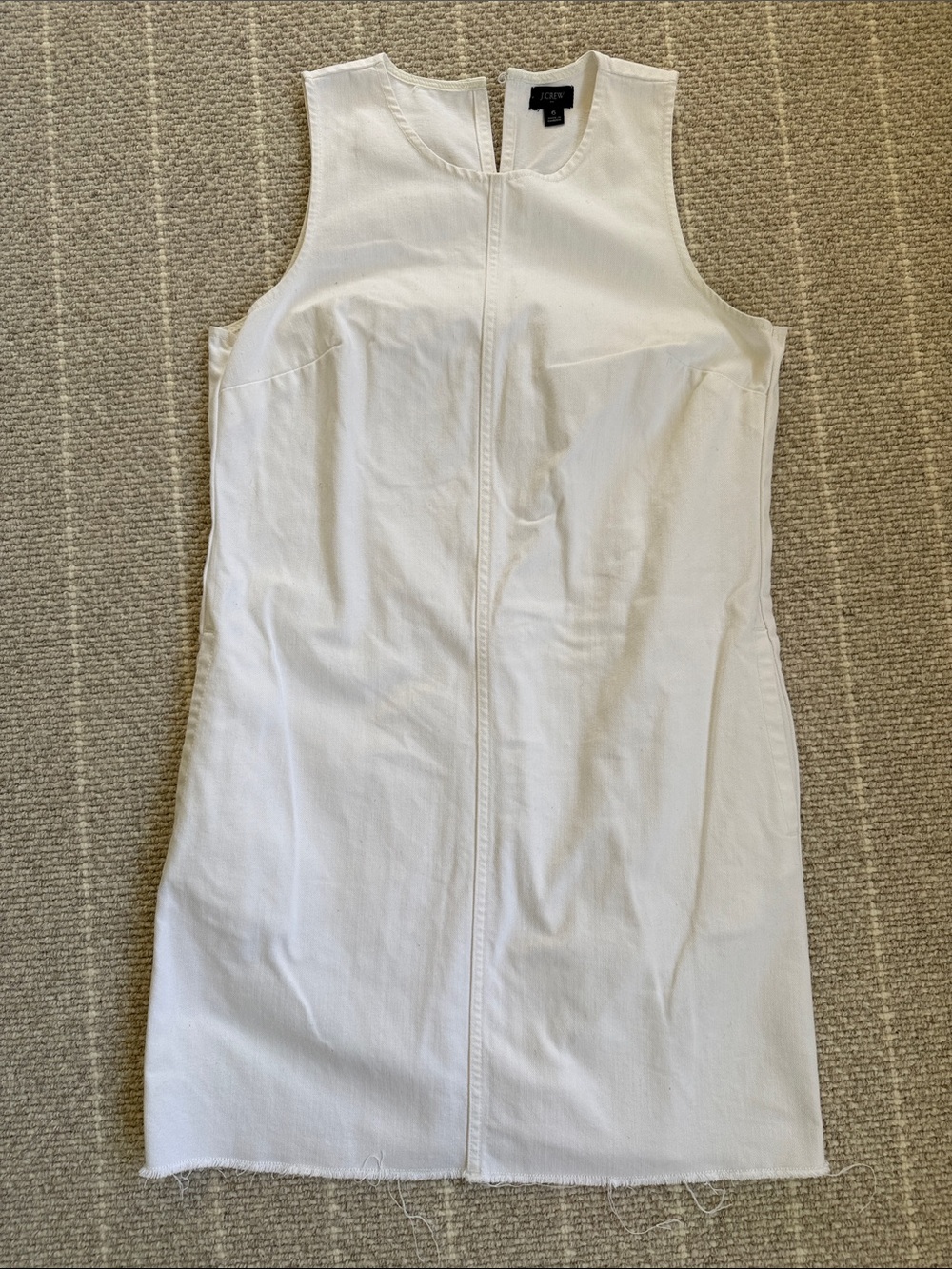 J. Crew Factory White Sleeveless Shift Dress Denim Size 6